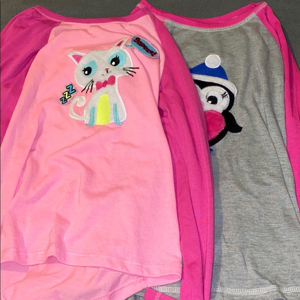 Long sleeve animal themed pj top bundle size 10/12